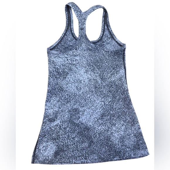 Lululemon Women's Cool Racerback II Size 4  Luon Spray Jacquard White Black 🍋🖤 - Picture 2 of 3